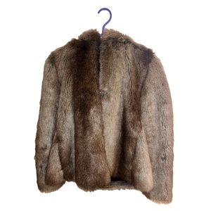 ZARA TRAFALUC Faux Fur Coat With Hood Size US S MEX 26